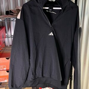 Adidas Black and White Quarter-Zip Sweatshirt